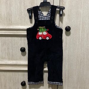 Mud Pie Size 0-6 Christmas Overalls